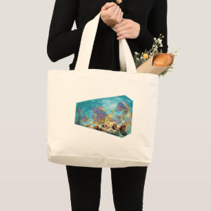 Anthias fish at coral reef - Photographic design Large Tote Bag