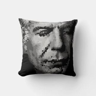 Anthony Bourdain Geometric Portrait Black Cushion