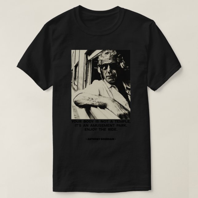 Anthony Bourdain vintage Pin T-Shirt (Design Front)