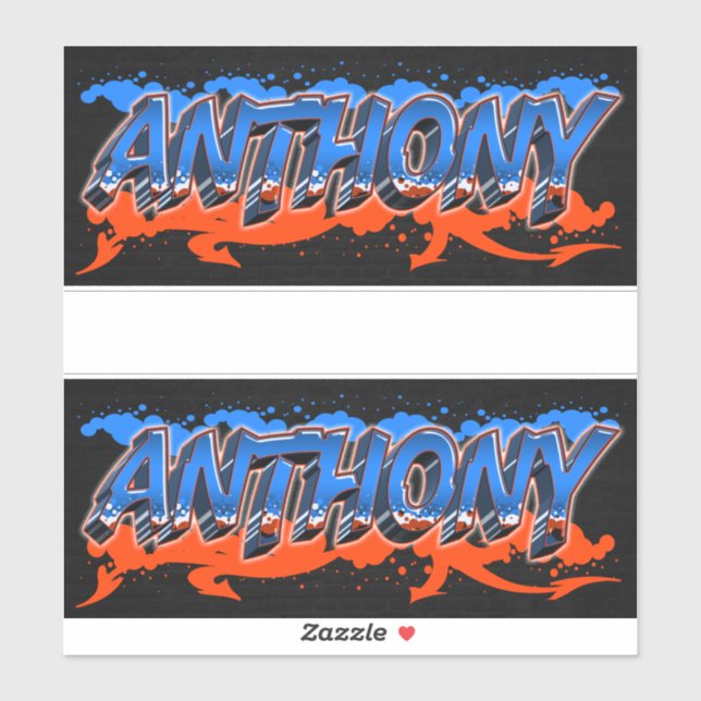 Anthony First Name Graffiti Sticker (Sheet)