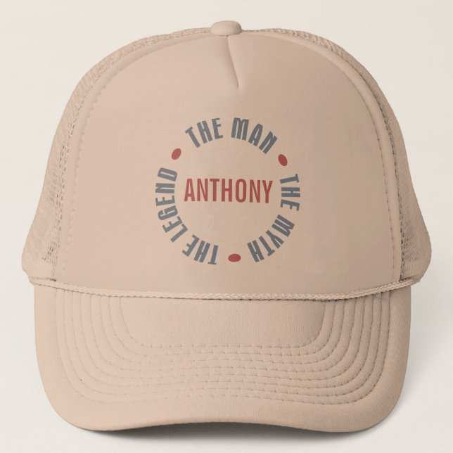 Anthony Man Myth Legend Customisable Trucker Hat (Front)