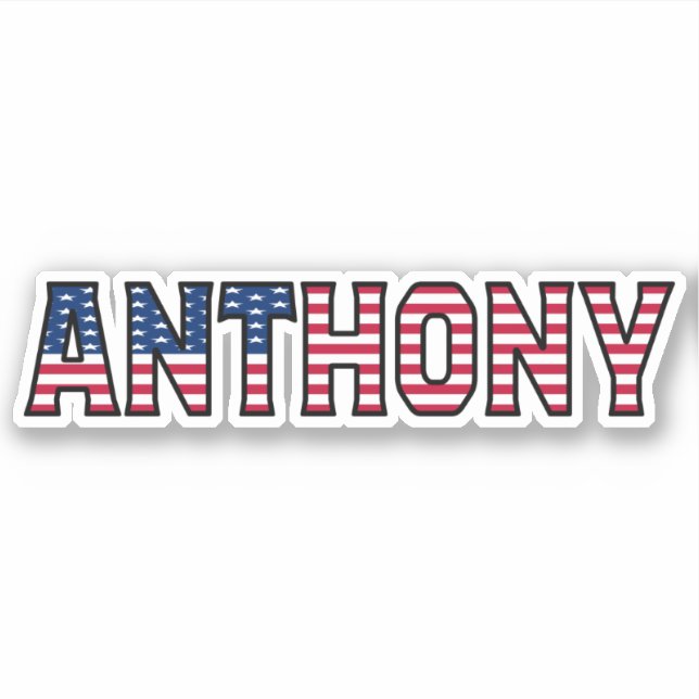 Anthony Name First Name USA Sticker Stickerset (Front)