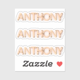 Anthony name in glowing neon lights x3
