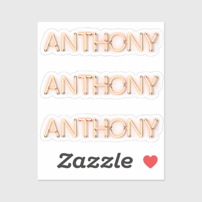 Anthony name in glowing neon lights x3 (Sheet)