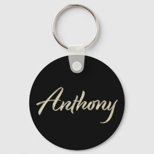 Anthony Name whitegold Button Schlüsselanhänger Key Ring