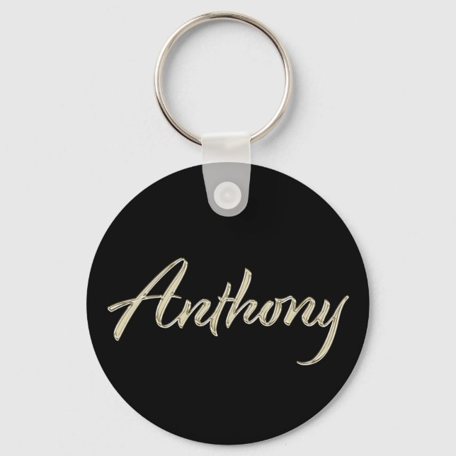 Anthony Name whitegold Button Schlüsselanhänger Key Ring (Front)