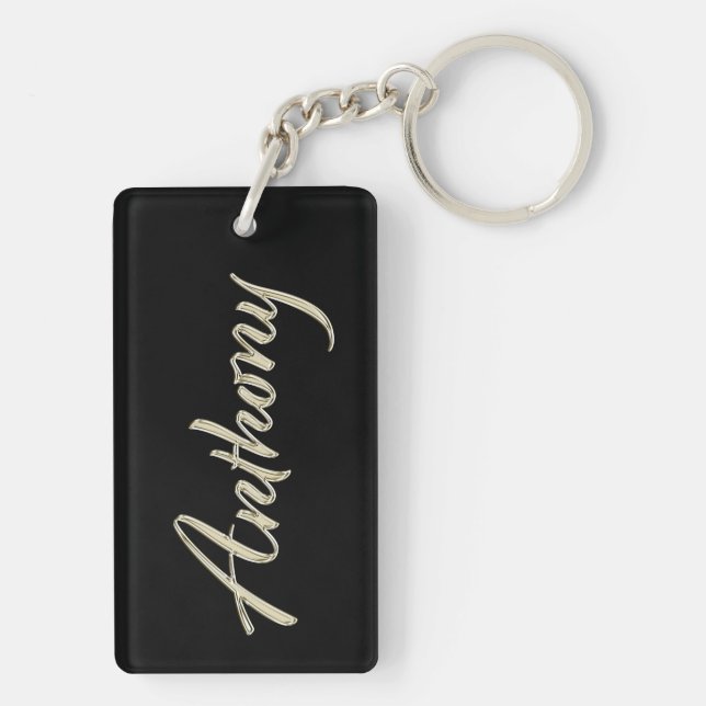 Anthony name whitegold key supporters key ring (Back)