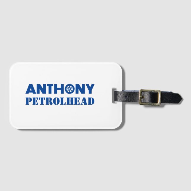 Anthony Petrol Head Luggage Tag (Front Horizontal)