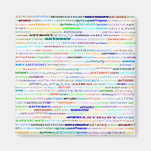 Anthony Text Design II Square Magnet