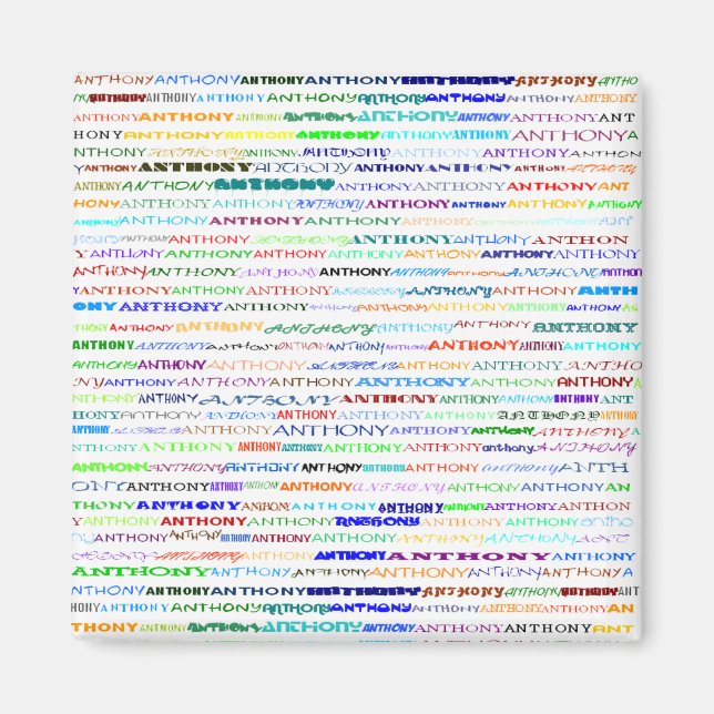 Anthony Text Design II Square Magnet (Front)