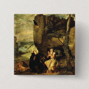 Anthony the Great and Paul of Thebes 15 Cm Square Badge