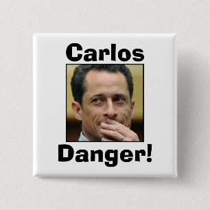 Anthony Weiner - Carlos Danger 15 Cm Square Badge
