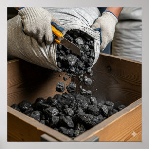 Anthracite Coal Unloading Poster