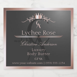 Anthracite Product Label Rose Gold Frame Monogram