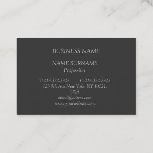 Anthrazit Visitenkarte mit grauer Schrift Business Card