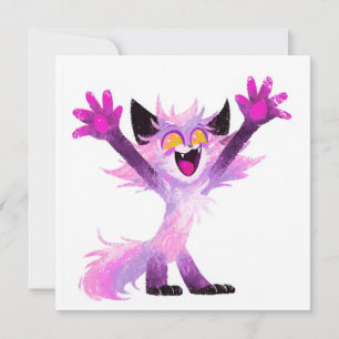 Anthro Cat Character Celebration Invitation