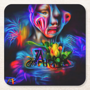 Anthrophobia 2 square paper coaster