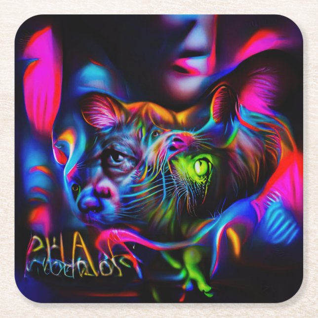 Anthrophobia  square paper coaster (Front)