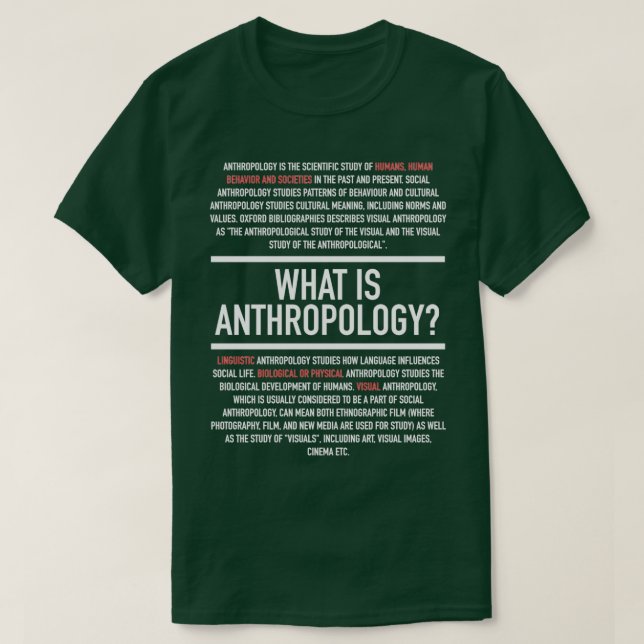 Anthropology Defined Anthropologist 2 T-Shirt (Design Front)