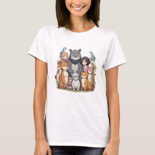Anthropomorphic animal family T-Shirt