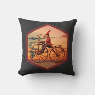 Anthropomorphic Anteater Riding an Antique Bicycle Cushion