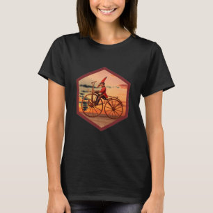 Anthropomorphic Anteater Riding an Antique Bicycle T-Shirt