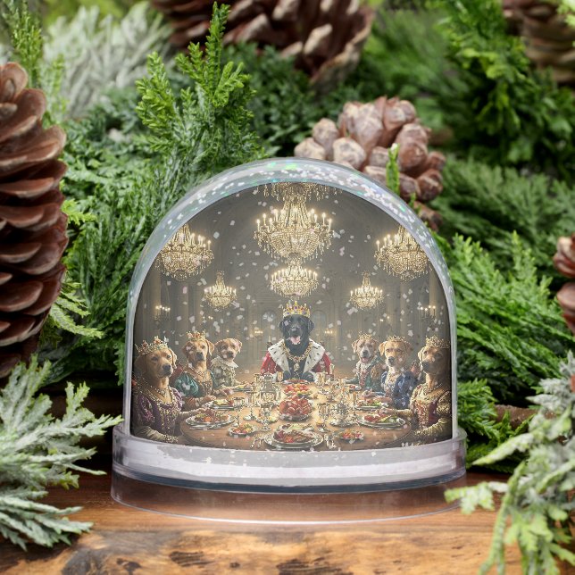 Anthropomorphic Dog Royalty Dinner Snowglobe (Winter)
