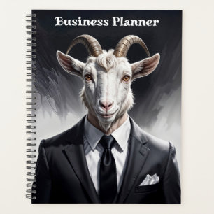 Anthropomorphic goat businessman headshot planner