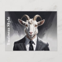 Anthropomorphic goat businessman headshot