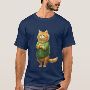 Anthropomorphic Orange Tabby Cat looking T-Shirt
