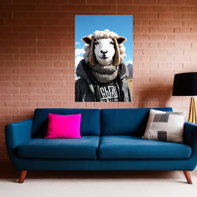 Anthropomorphic sheep in clothes | AI Art Poster (Creator Uploaded)