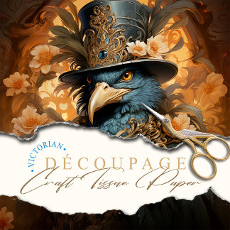 Anthropomorphic Steampunk Victorian Bird Tissue Paper