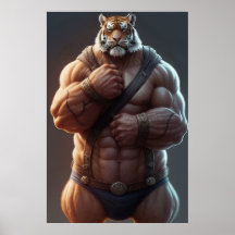 Anthropomorphic Tiger | Bodybuilder | Digital Art