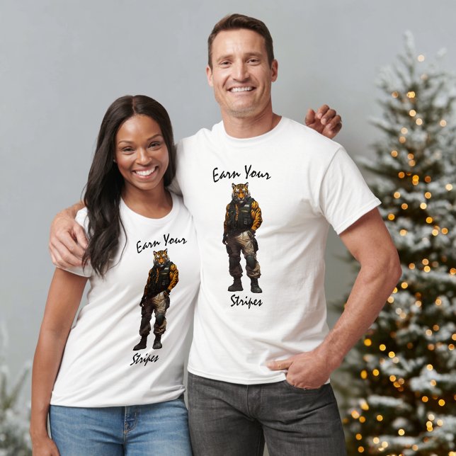 Anthropomorphic Tiger Soldier – Tactical Warrior T-Shirt (Creator Uploaded)