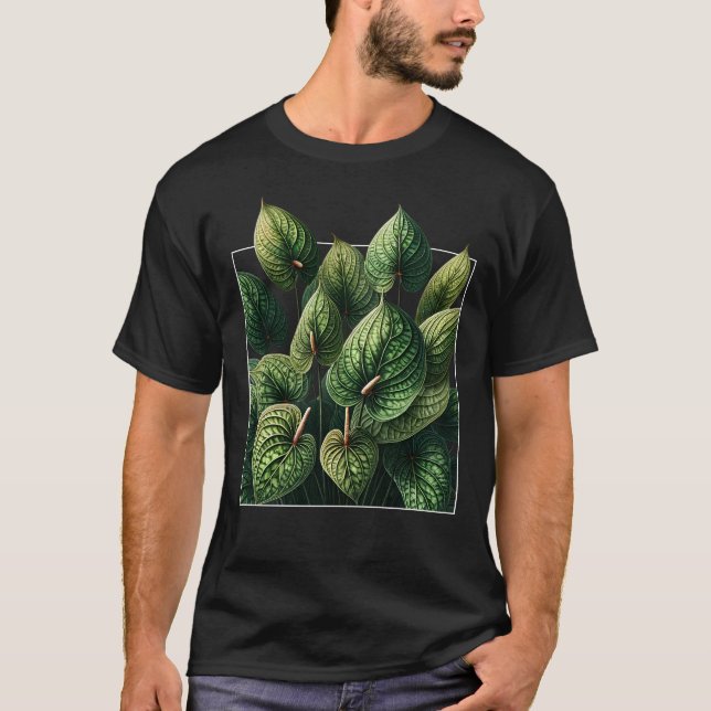 Anthurium Clarinervium Leaf Houseplant Plant T-Shirt (Front)