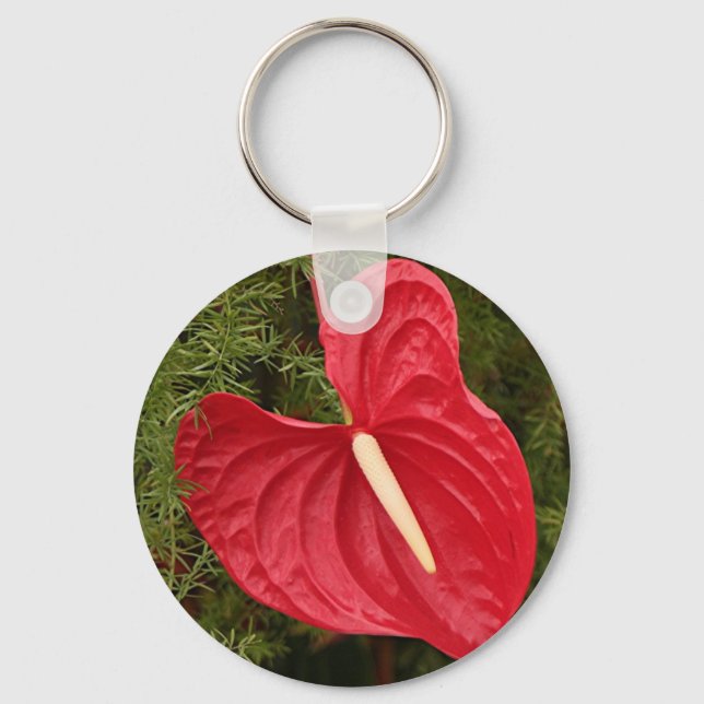 Anthurium flower in bloom key ring (Front)