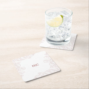 Anthurium Initials Coaster