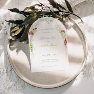 Anthurium Monogram Crest Wedding Save The Date
