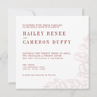 Anthurium Romantic Modern Wedding Invitation