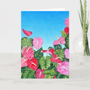 Anthurium Sky Holiday Card