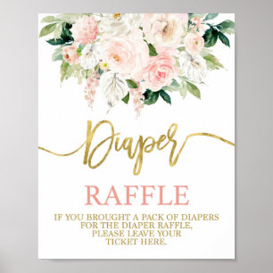 Anthurium watercolor floral Diaper Raffle sign