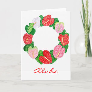 Anthurium Wreath Holiday Card