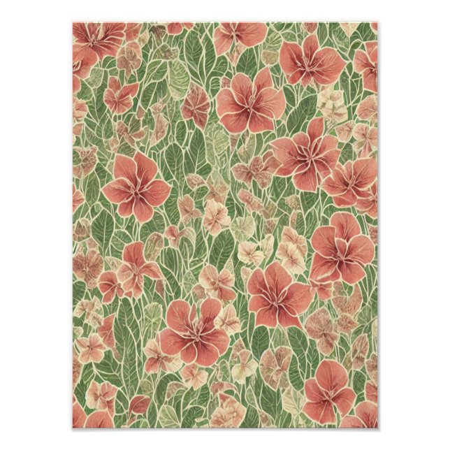 Anthuriums flowers vintage ephemera pattern photo print (Front)