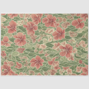 Anthuriums flowers vintage ephemera pattern tissue paper
