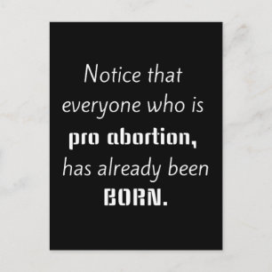 Anti-Abortion Statement Christian Postcard