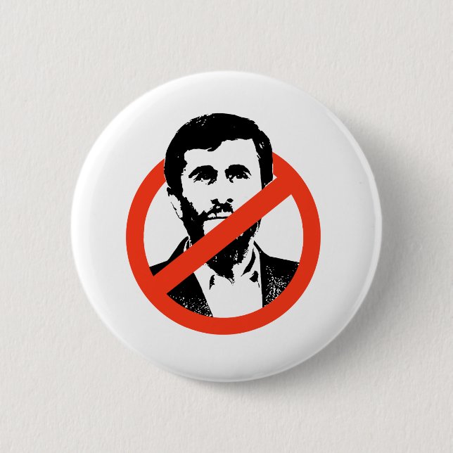 ANTI-AHMADINEJAD 6 CM ROUND BADGE (Front)
