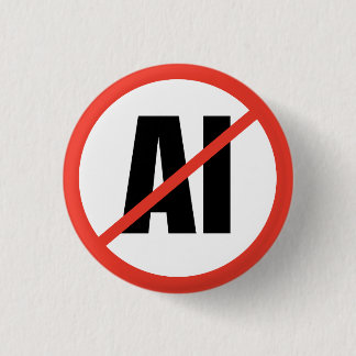 Anti-AI 3 Cm Round Badge