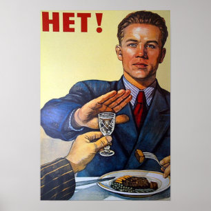 Anti-Alcohol USSR Soviet Russia Vintage Poster