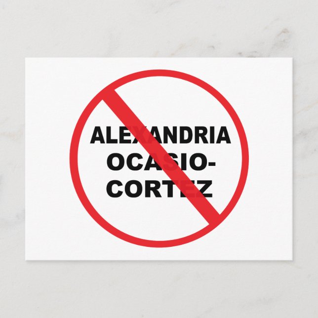 Anti Alexandria Ocasio-Cortez Postcard (Front)