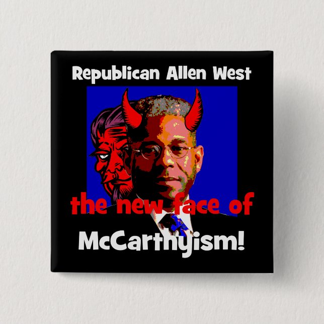 anti Allen West 15 Cm Square Badge (Front)
